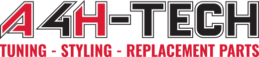 Logo of the company A4H-Tech, subtitle mentions tuning, styling and replacement parts
